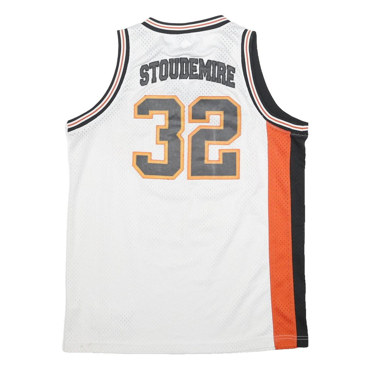 NIKE Mens White & Orange Lake Wales Basketball Jersey M Sleeveless V-Neck