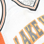NIKE Mens White & Orange Lake Wales Basketball Jersey M Sleeveless V-Neck