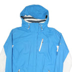 COLUMBIA Womens Blue & White Outdoor Jacket XL Polyester Blend Zip Hooded Plain