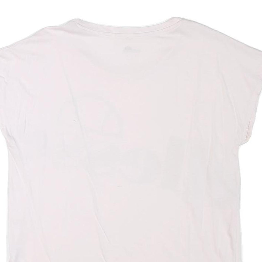 ELLESSE Womens White Grey Logo Graphic T-Shirt UK 12 Short Sleeve Crew Neck