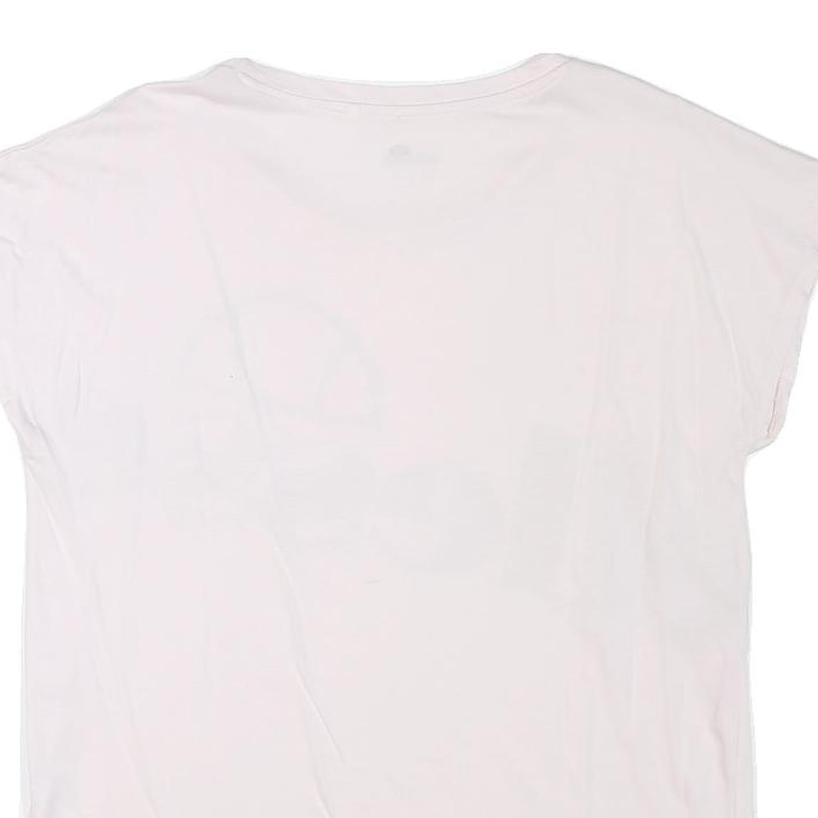 ELLESSE Womens White Grey Logo Graphic T-Shirt UK 12 Short Sleeve Crew Neck