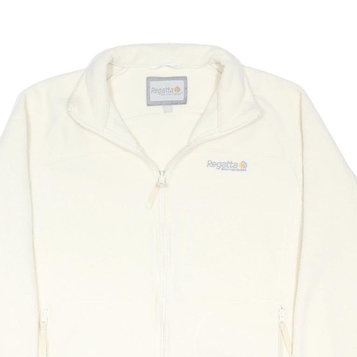 REGATTA Womens White Fleece Jacket XL Polyester Blend Zip Outdoor Casual Warm