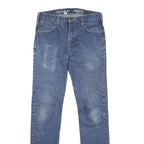 CARHARTT Mens Jeans Blue Regular Straight Denim Rinse W31 L34 Zip Closure