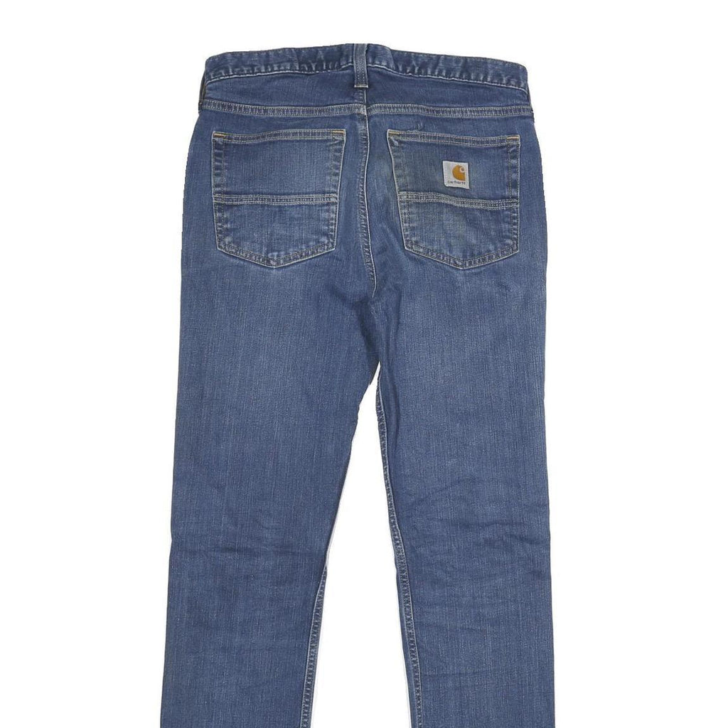 CARHARTT Mens Jeans Blue Regular Straight Denim Rinse W31 L34 Zip Closure