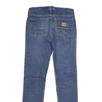 CARHARTT Mens Jeans Blue Regular Straight Denim Rinse W31 L34 Zip Closure