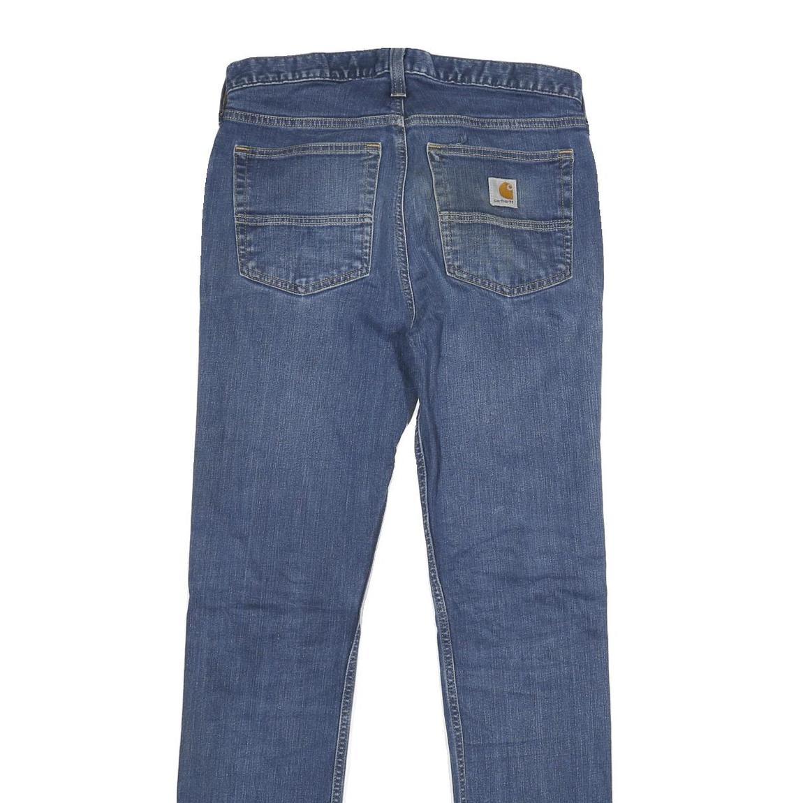 CARHARTT Mens Jeans Blue Regular Straight Denim Rinse W31 L34 Zip Closure