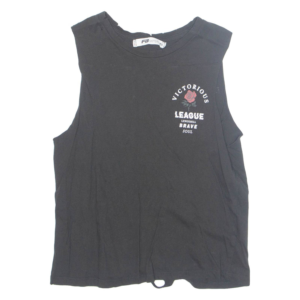 FB SISTER Brave Soul Womens Printed Vest Black Sleeveless XS