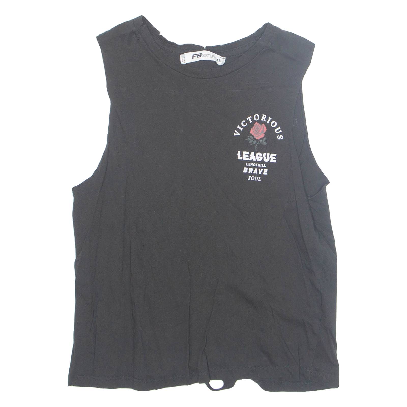 FB SISTER Brave Soul Womens Printed Vest Black Sleeveless XS