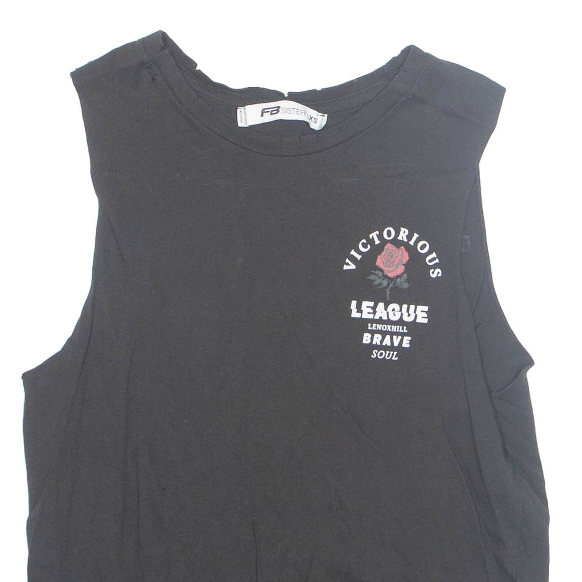 FB SISTER Brave Soul Womens Printed Vest Black Sleeveless XS