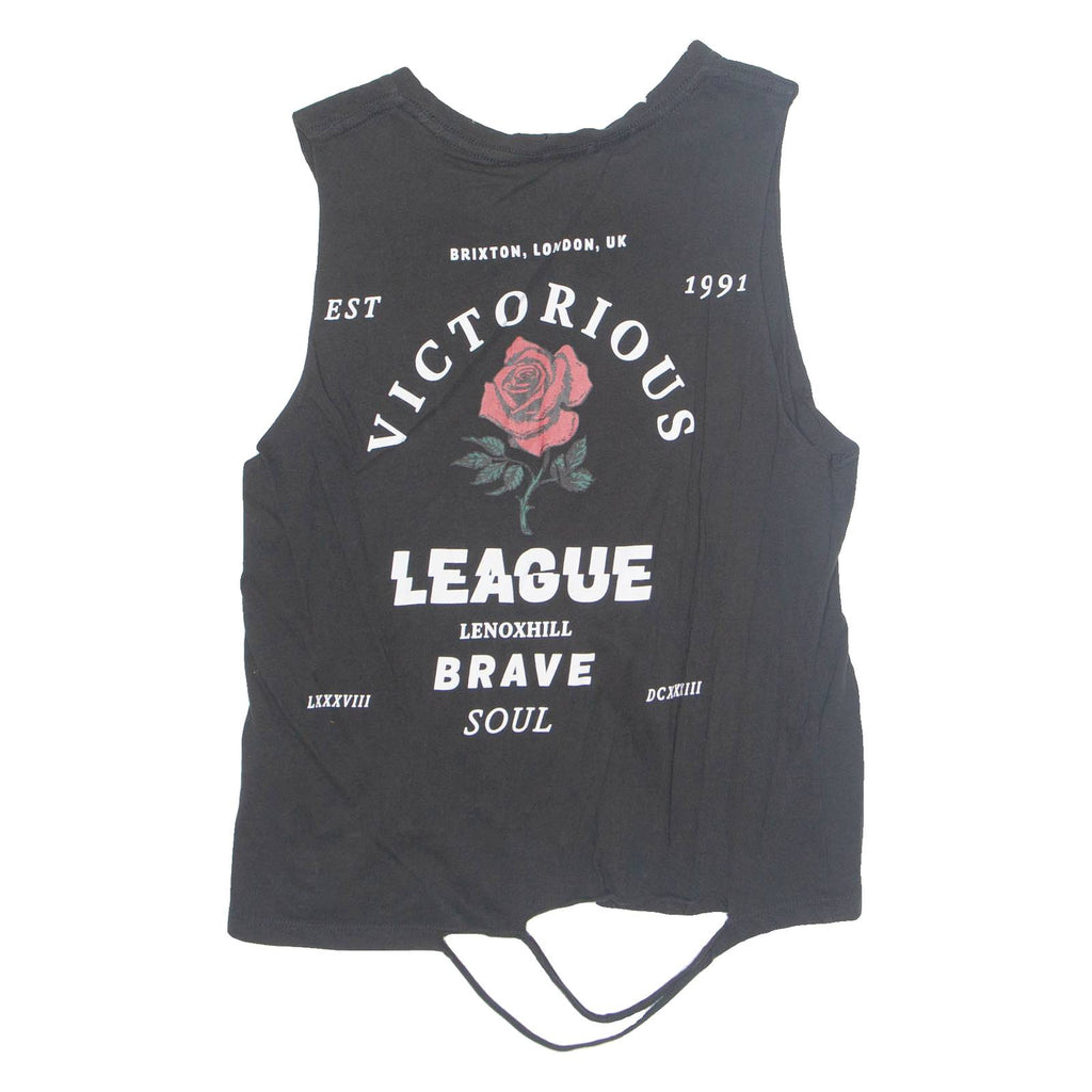 FB SISTER Brave Soul Womens Printed Vest Black Sleeveless XS