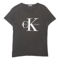 CALVIN KLEIN JEANS Mens Black Graphic T-Shirt M Short Sleeve Crew Neck Logo