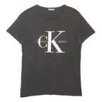 CALVIN KLEIN JEANS Mens Black Graphic T-Shirt M Short Sleeve Crew Neck Logo