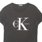 CALVIN KLEIN JEANS Mens Black Graphic T-Shirt M Short Sleeve Crew Neck Logo