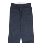DICKIES Mens Cotton Blend Navy Regular Fit Straight Leg Trousers W34 L32