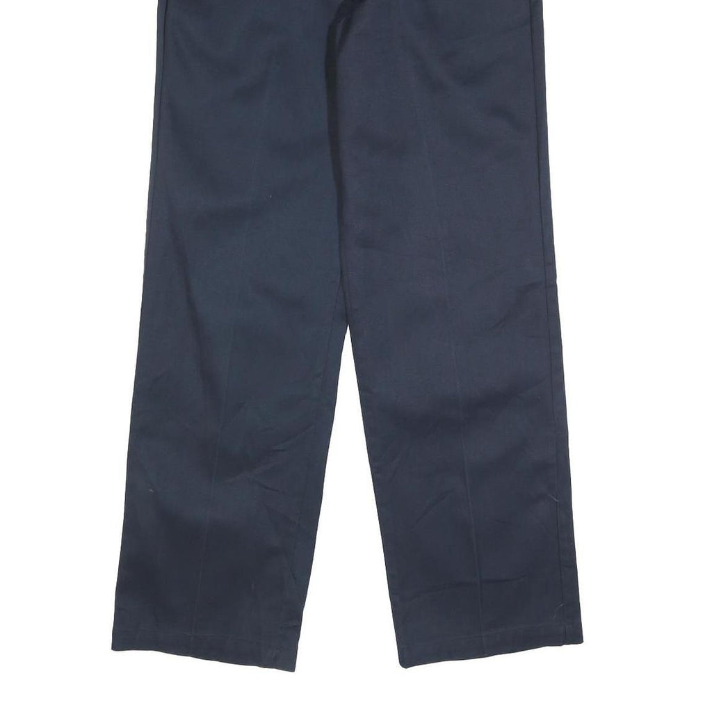DICKIES Mens Cotton Blend Navy Regular Fit Straight Leg Trousers W34 L32