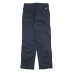 DICKIES Mens Cotton Blend Navy Regular Fit Straight Leg Trousers W34 L32