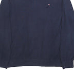 TOMMY HILFIGER Mens Navy Plain Cotton V-Neck Basic Knit Jumper L Classic Casual