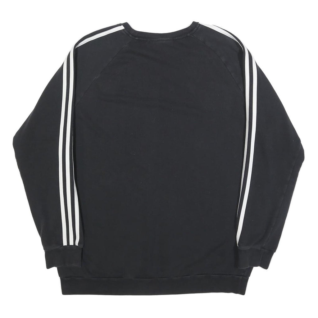 ADIDAS Womens Black Sweatshirt L Crew Neck Cotton Blend Sportswear
