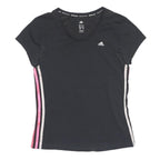 ADIDAS Womens Black & Pink Modern T-Shirt M Short Sleeve Round Neck Climacool