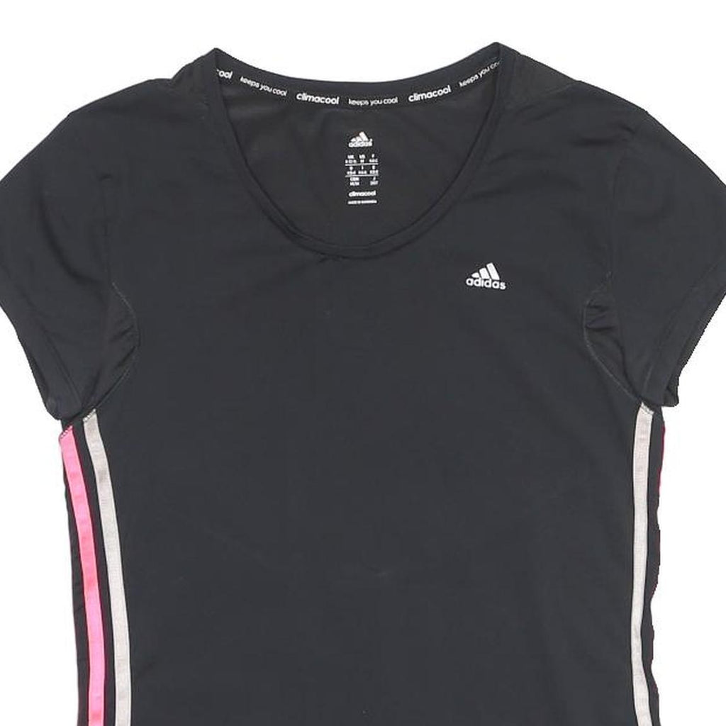 ADIDAS Womens Black & Pink Modern T-Shirt M Short Sleeve Round Neck Climacool