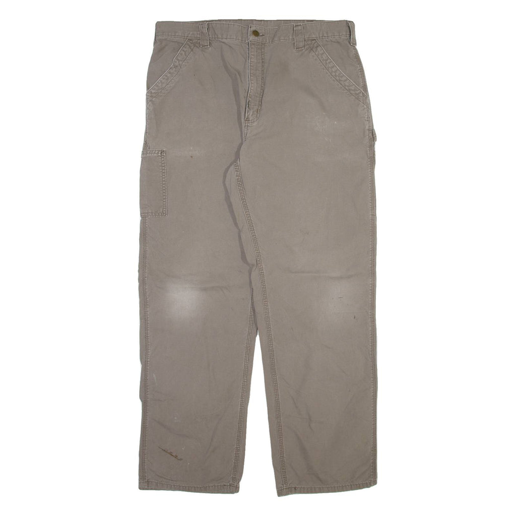 CARHARTT Carpenter Mens Trousers Grey Loose Straight W38 L34