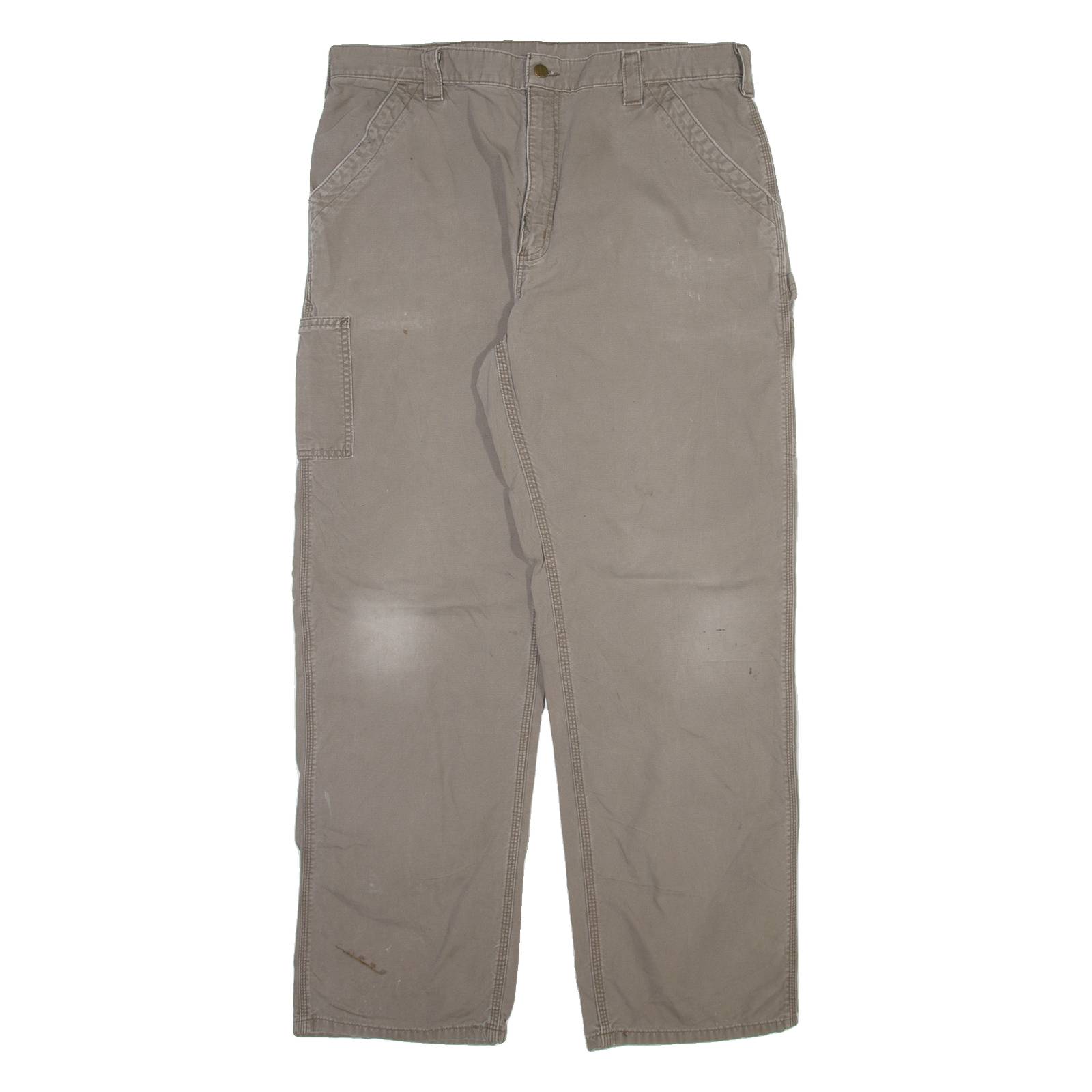 CARHARTT Carpenter Mens Trousers Grey Loose Straight W38 L34