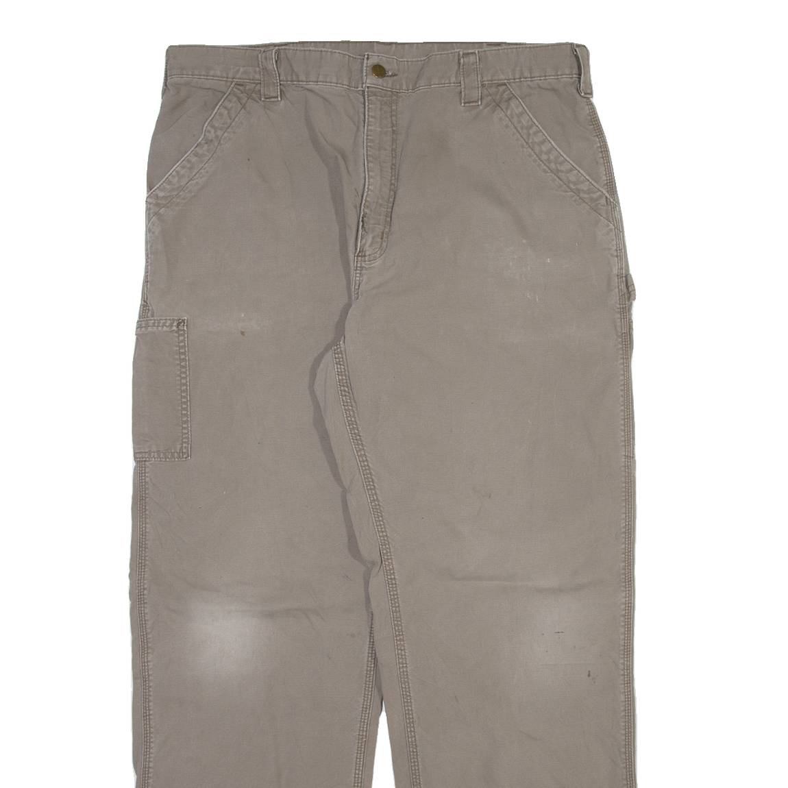 CARHARTT Carpenter Mens Trousers Grey Loose Straight W38 L34