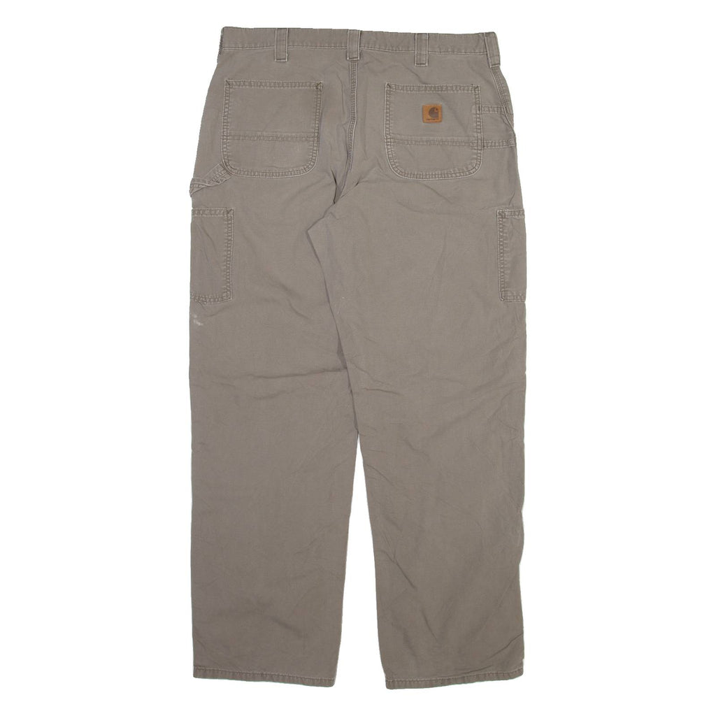 CARHARTT Carpenter Mens Trousers Grey Loose Straight W38 L34
