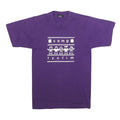 SCREEN STARS BEST Mens Purple Graphic T-Shirt S Short Sleeve Crew Neck Fun Print