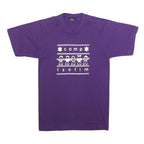 SCREEN STARS BEST Mens Purple Graphic T-Shirt S Short Sleeve Crew Neck Fun Print