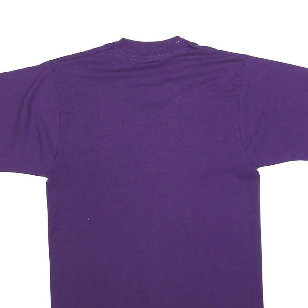 SCREEN STARS BEST Mens Purple Graphic T-Shirt S Short Sleeve Crew Neck Fun Print