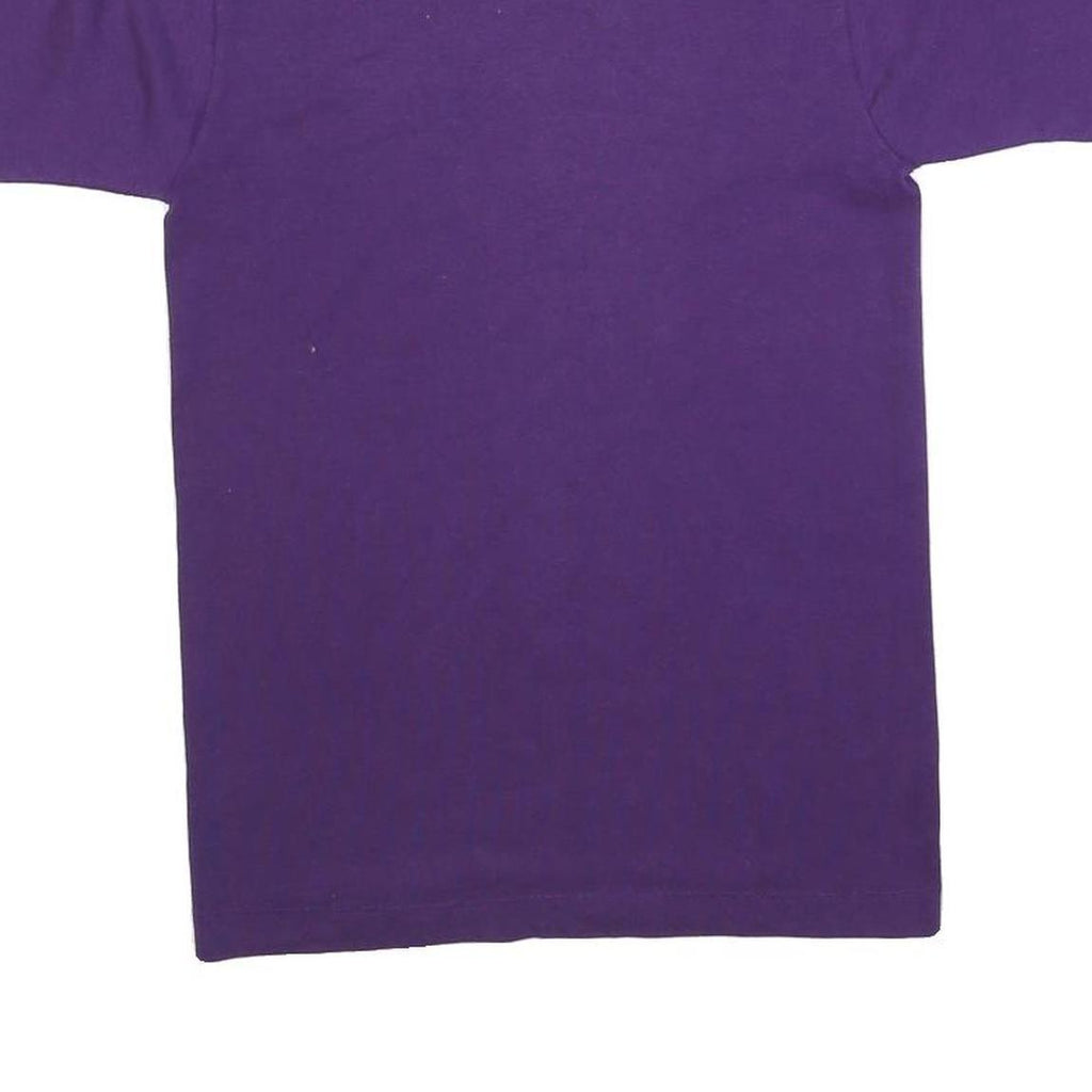 SCREEN STARS BEST Mens Purple Graphic T-Shirt S Short Sleeve Crew Neck Fun Print