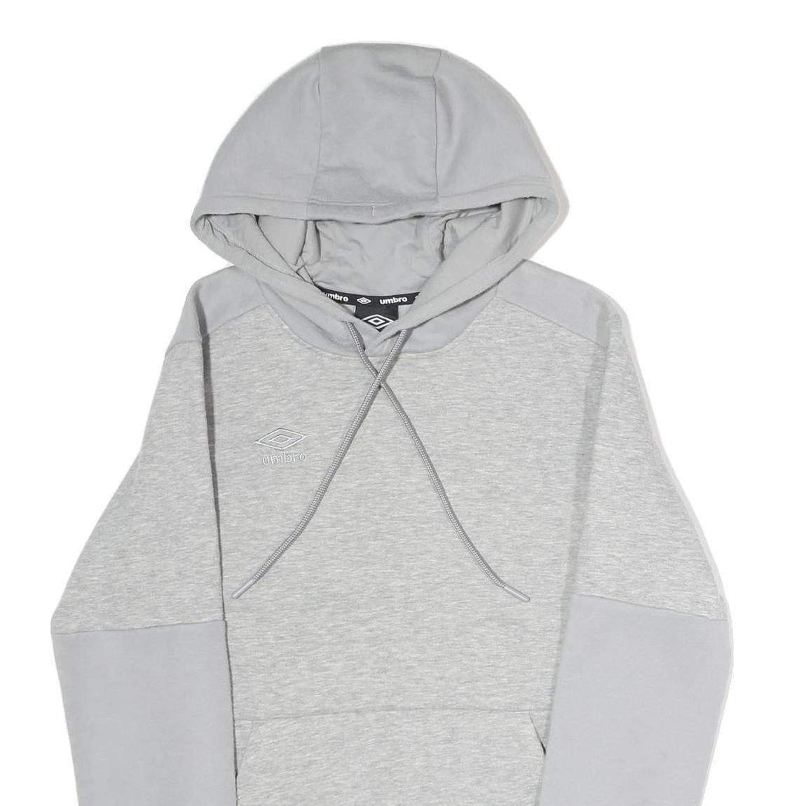 UMBRO Mens Grey Colourblock Hoodie S Cotton Blend Pullover Casual Sportswear
