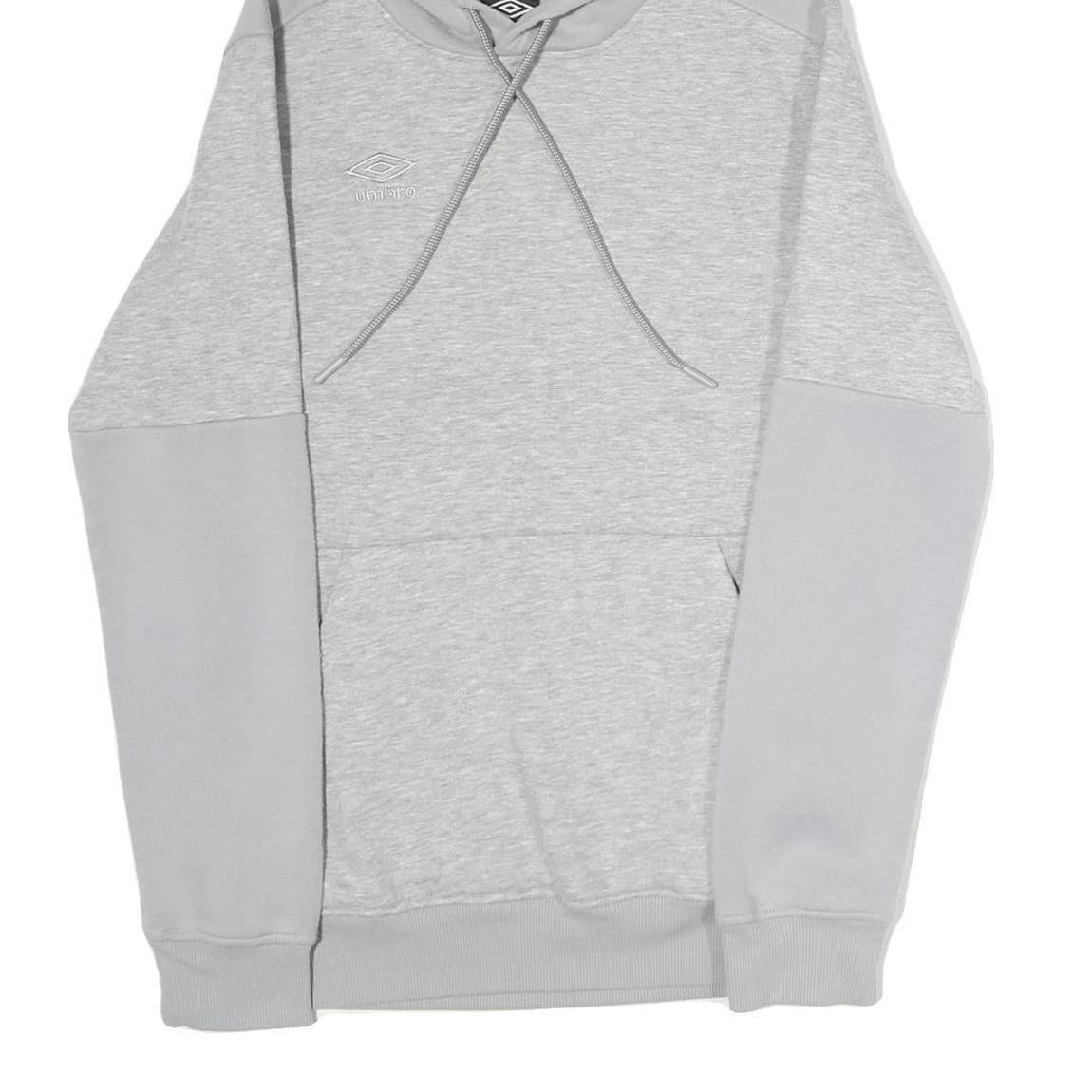 UMBRO Mens Grey Colourblock Hoodie S Cotton Blend Pullover Casual Sportswear
