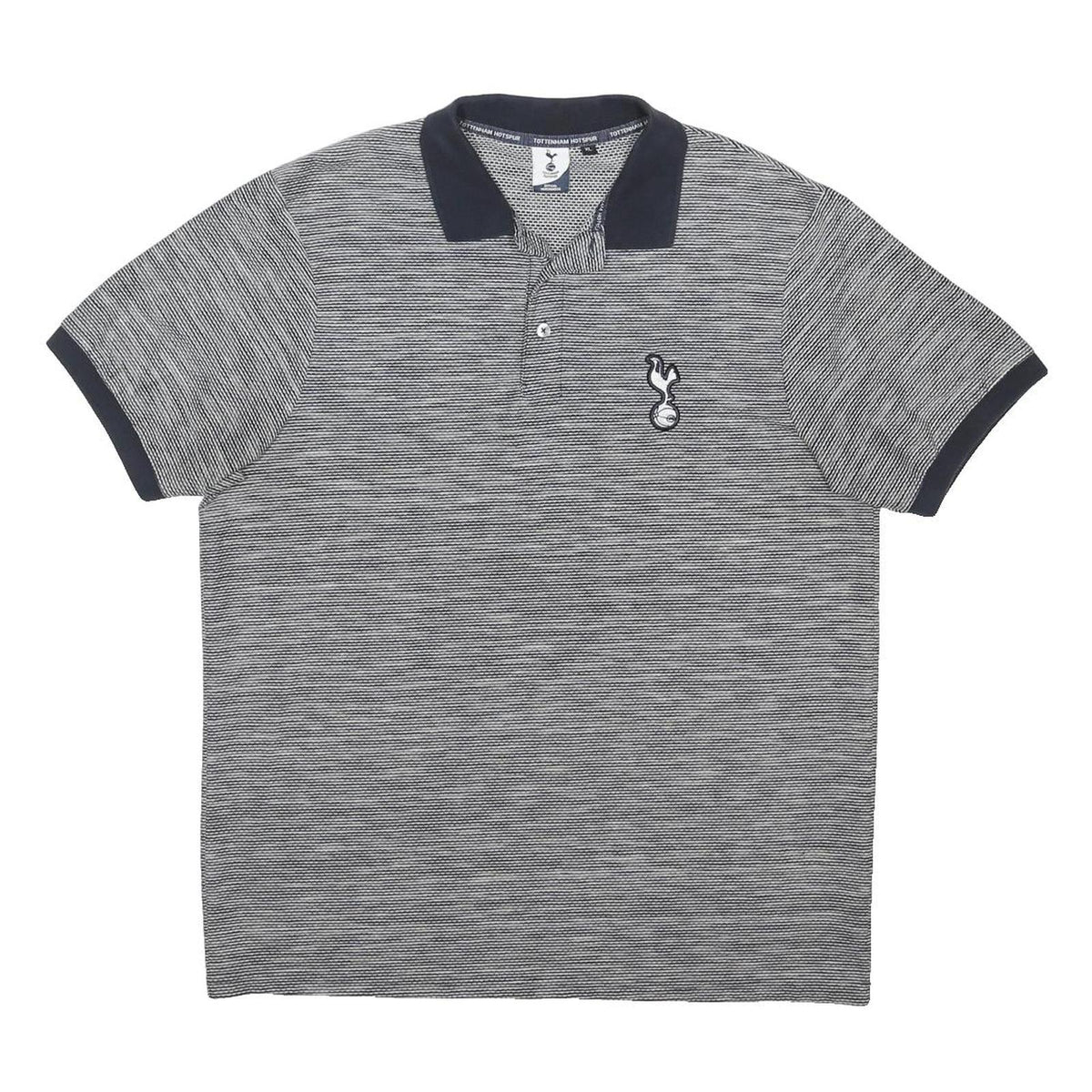 TOTTENHAM HOTSPURS Mens Blue & White Striped Short Sleeve Polo Shirt XL Cotton