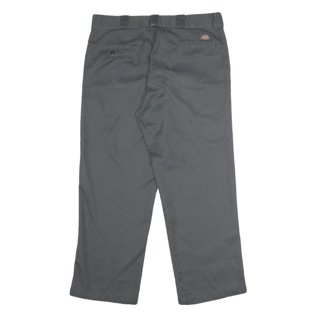 DICKIES Mens Polyester Blend Classic Grey W36 L28 Workwear Trousers Zip Closure