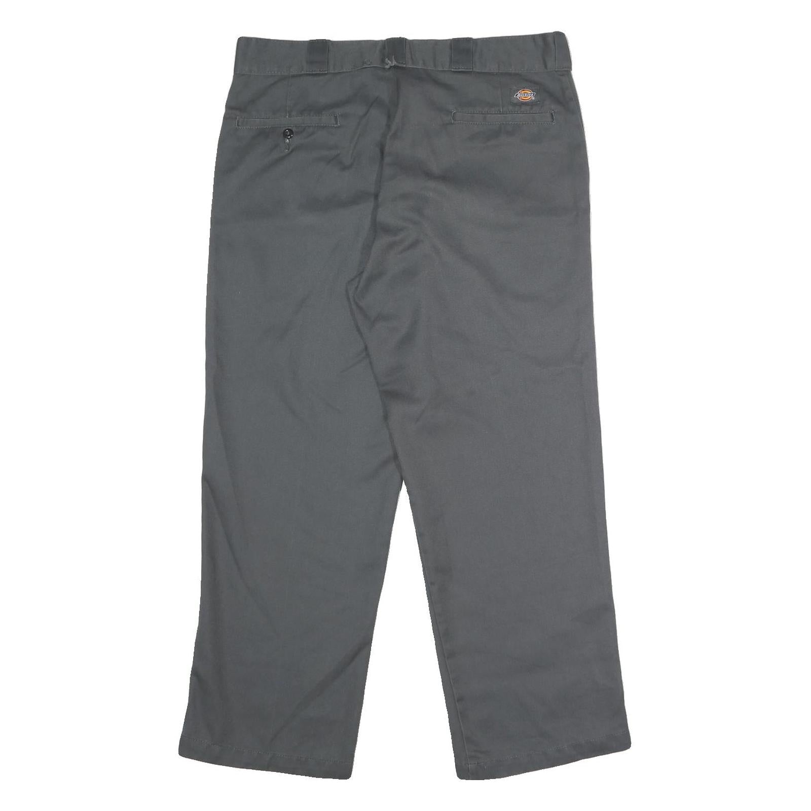 DICKIES Mens Polyester Blend Classic Grey W36 L28 Workwear Trousers Zip Closure