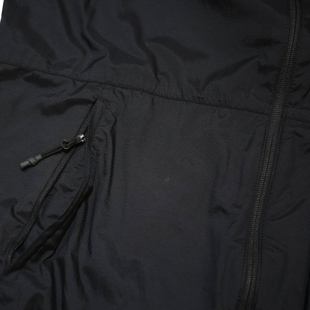 ADIDAS Mens Black Nylon Hooded Jacket L Plain Zip Sportswear Athletic Fit