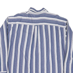 ARIZONA Mens Blue & Green Striped Cotton Blend Shirt L Casual Button Down