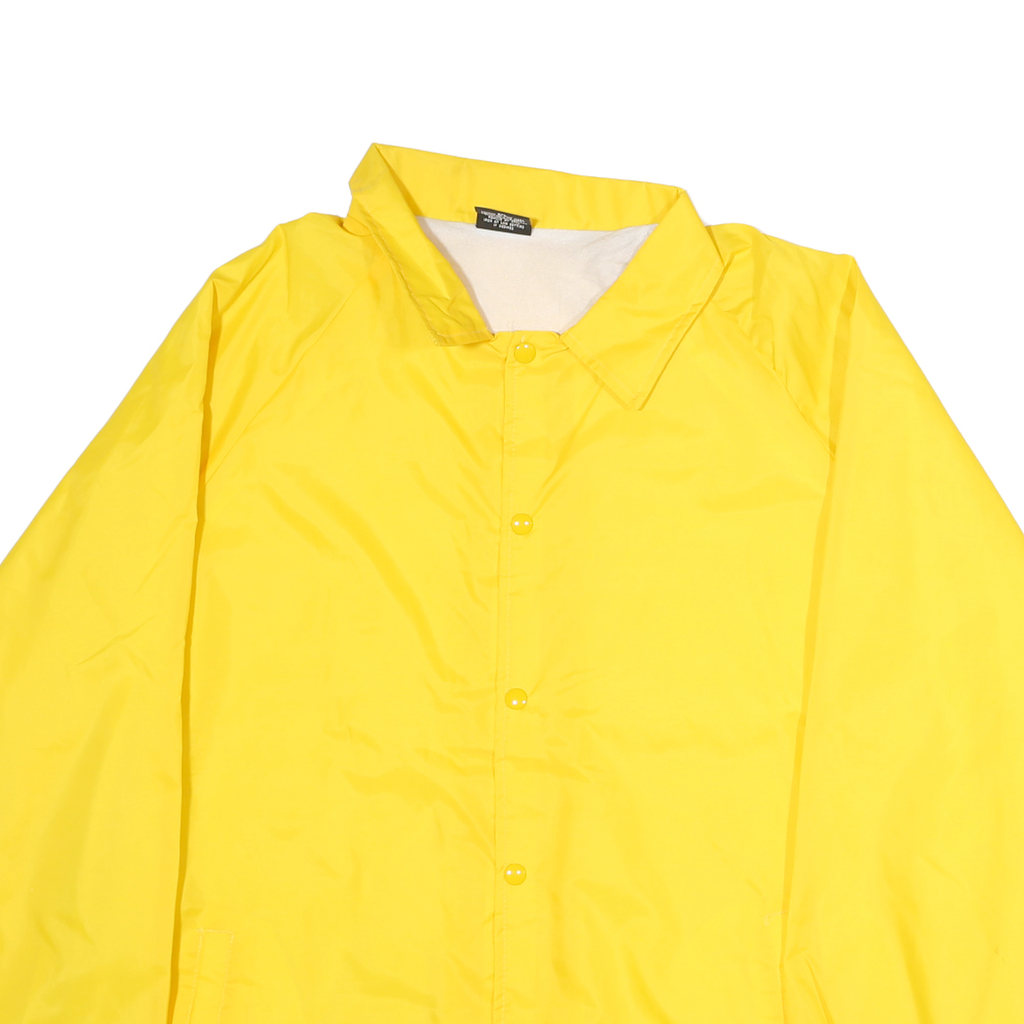 JACKETS Mens Yellow Button Jacket 2XL Polyester Plain Lightweight Casual