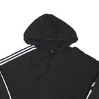 ADIDAS Womens Black Hoodie UK 10 Cropped Drawstring Pullover Cotton Blend