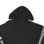 ADIDAS Womens Black Hoodie UK 10 Cropped Drawstring Pullover Cotton Blend
