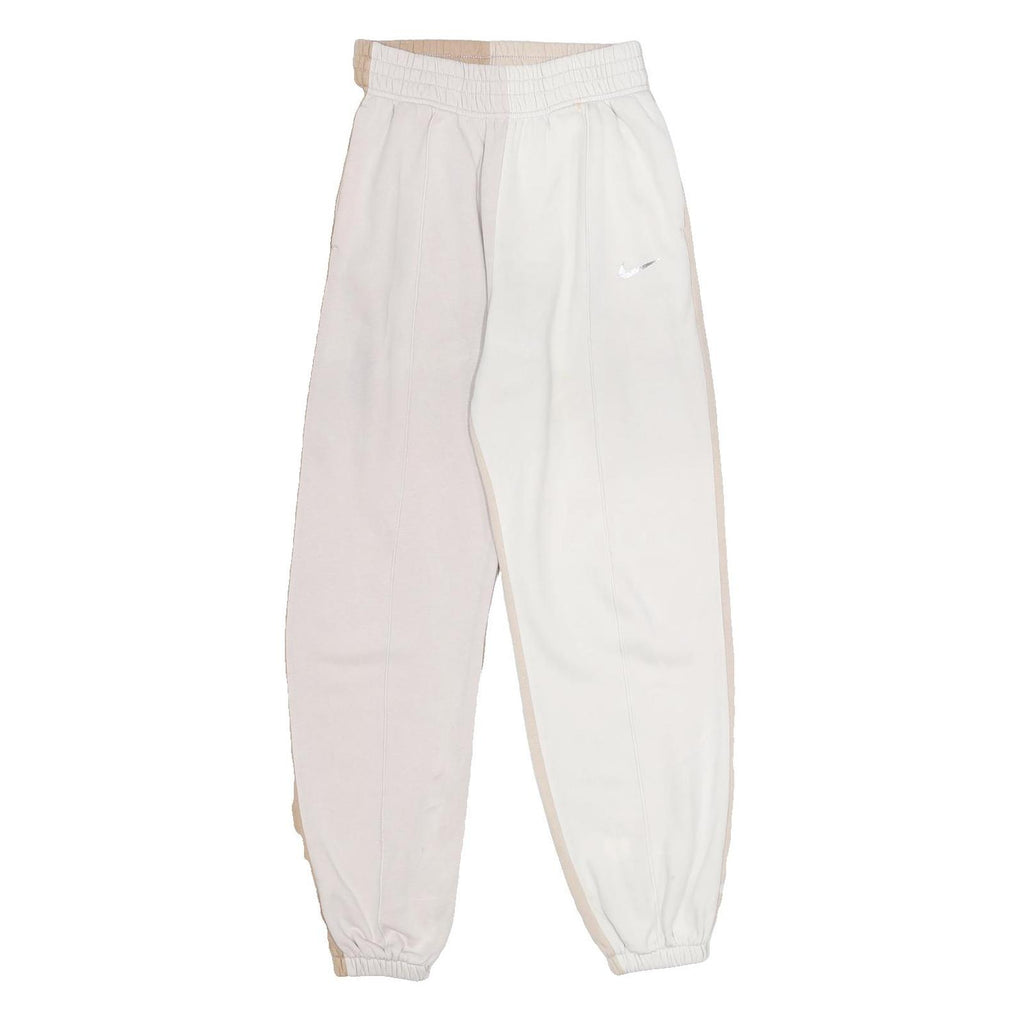 NIKE Womens Joggers Beige & White Slim Tapered XS W24 L28 Cotton Blend Comfort