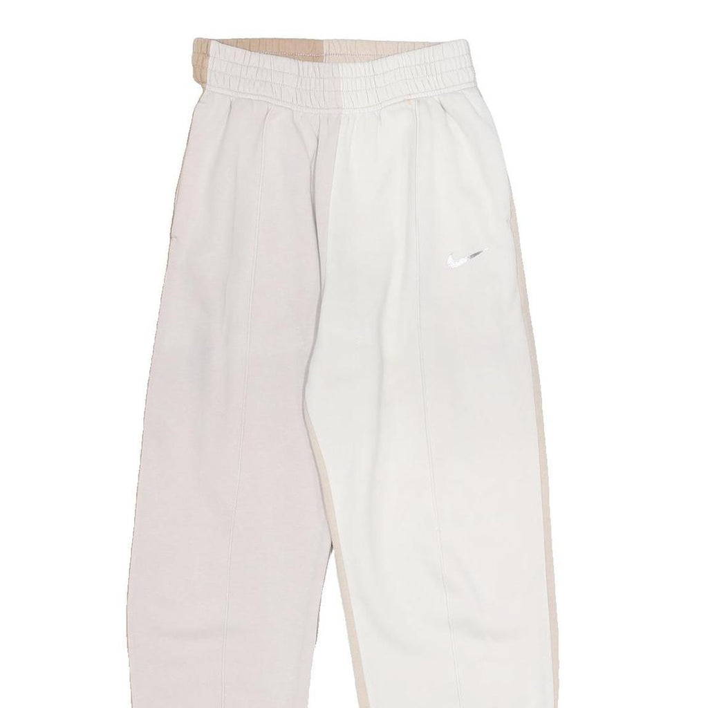 NIKE Womens Joggers Beige & White Slim Tapered XS W24 L28 Cotton Blend Comfort