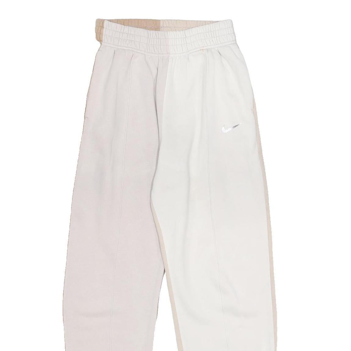 NIKE Womens Joggers Beige & White Slim Tapered XS W24 L28 Cotton Blend Comfort