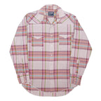 WRANGLER Mens Pink & Beige Check Western Shirt M Cotton Blend Long Sleeve