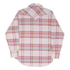 WRANGLER Mens Pink & Beige Check Western Shirt M Cotton Blend Long Sleeve