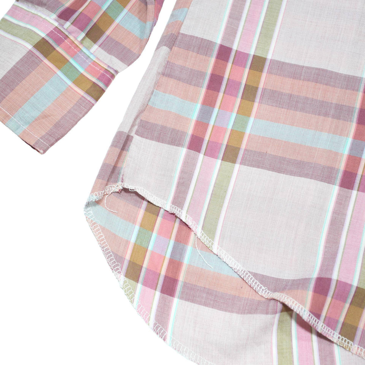 WRANGLER Mens Pink & Beige Check Western Shirt M Cotton Blend Long Sleeve