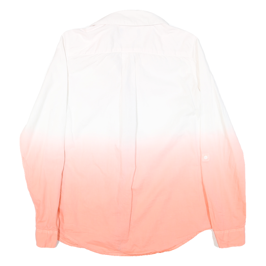 TOMMY HILFIGER Womens White & Pink Shirt XS Button Cotton Blend Casual