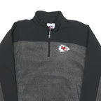 NFL Mens Black & Grey Pullover Patterned 1/4 Zip Jumper XL NFL Logo